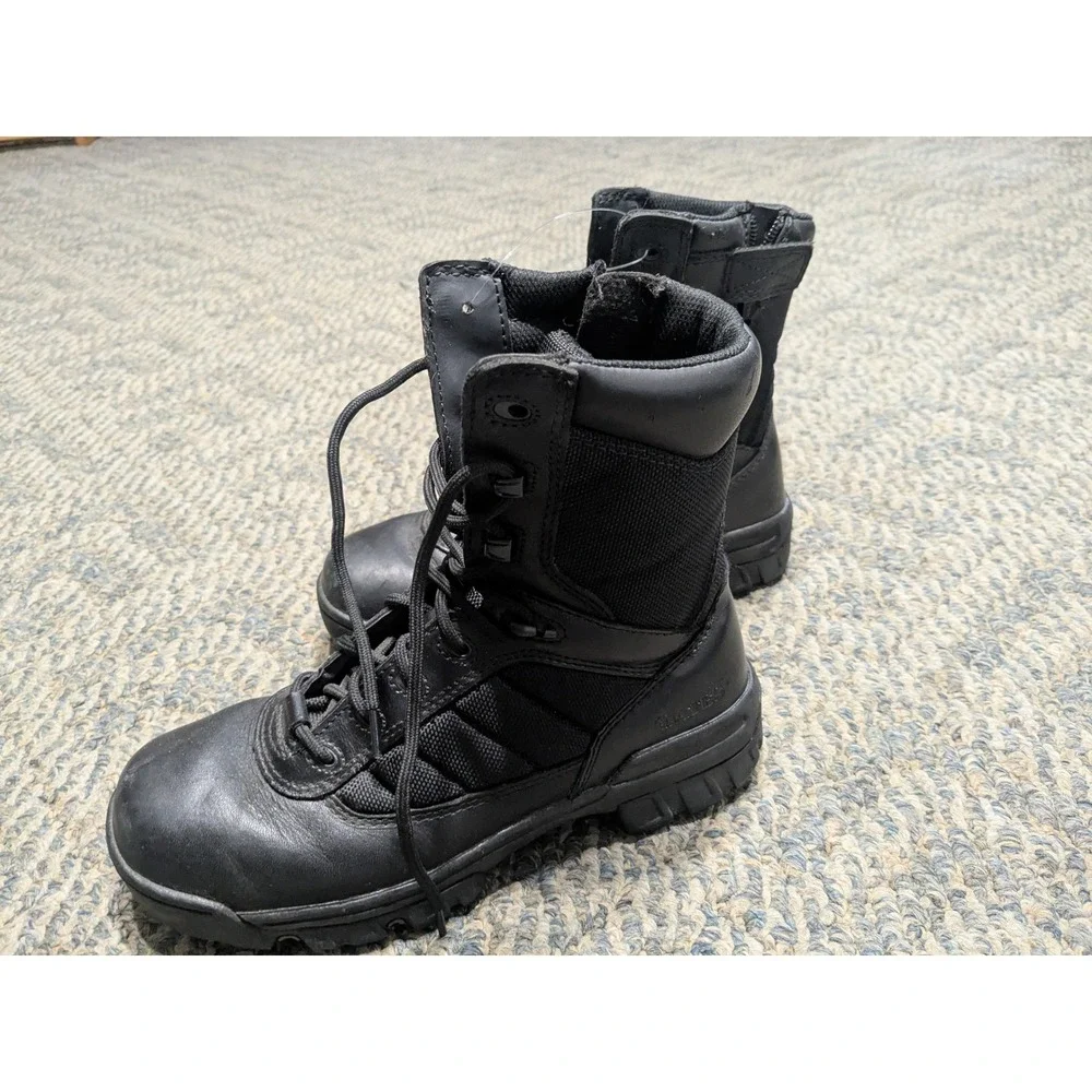 Bates Mens Black Tactical Side Zip Boots Leather Nylon Work Duty E02261